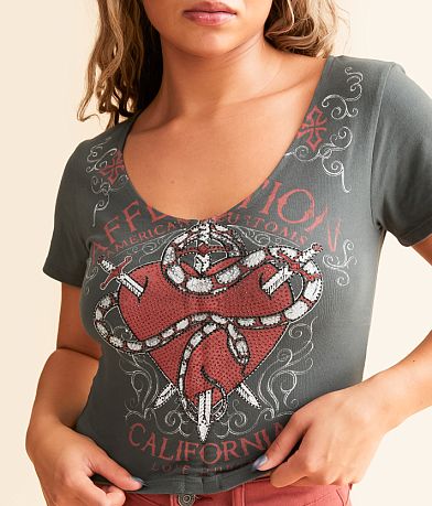 Affliction Shrike Cropped T-Shirt misc detail 1 view