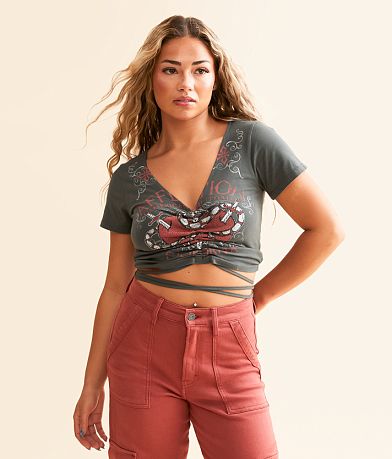 Affliction Shrike Cropped T-Shirt front view
