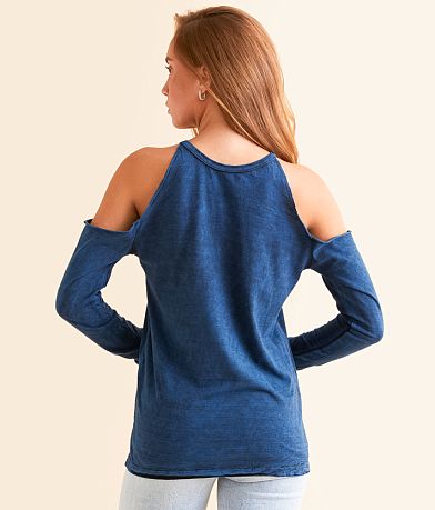 Affliction Fate Obscure Cold Shoulder T-Shirt BACK