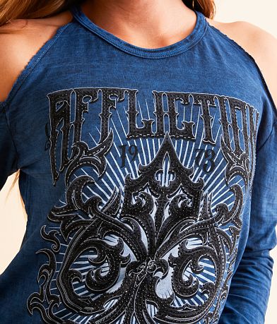 Affliction Fate Obscure Cold Shoulder T-Shirt MISC_DETAIL_1