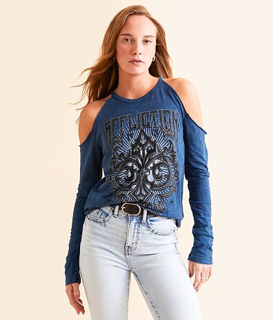 Affliction Fate Obscure Cold Shoulder T-Shirt FULL_RIGHT_SIDE