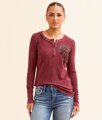 Affliction Feint Illusion Henley front view