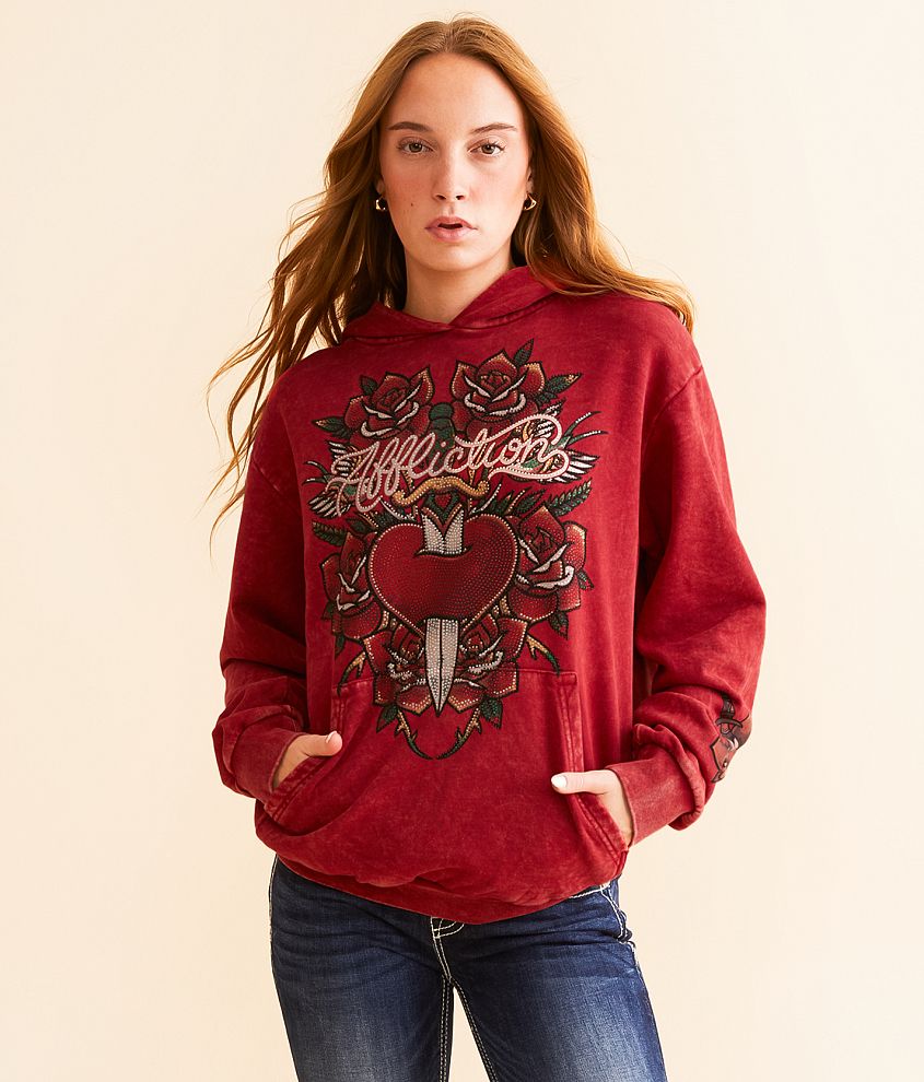 Affliction Viola Heart Hooded Sweatshirt front view