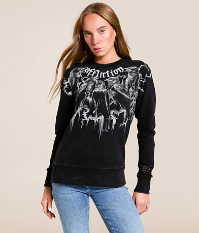 Affliction Crows Pullover front view