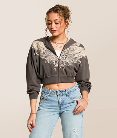 Affliction Aristocrat Cropped Hoodie front view