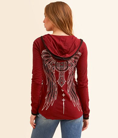 Affliction Victorian Hooded Shirt BACK
