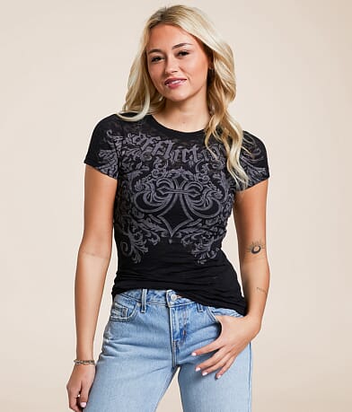 Affliction Step Of Honor Burnout T-Shirt front view
