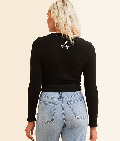 Affliction Winged Up Cropped Thermal BACK
