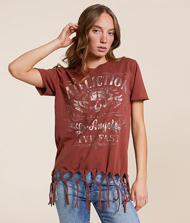 Affliction American Customs Davey Jones Fringe T-Shirt front view