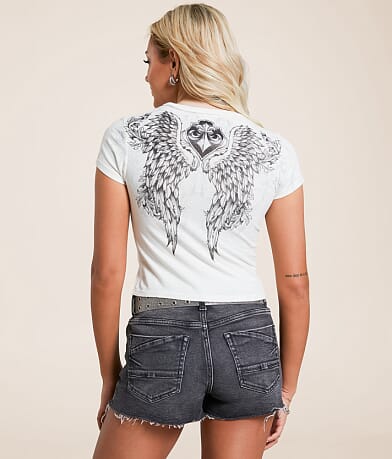 Affliction Wash Cropped T-Shirt BACK