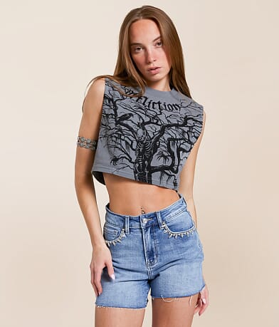 Affliction Catharsis Cropped Tank Top front view