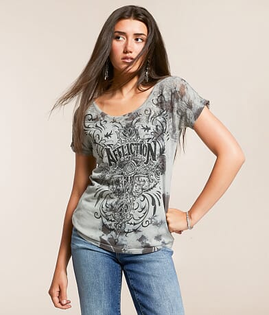 Affliction Topeka Gold T-Shirt front view