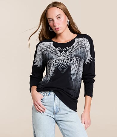Affliction Claressa Open Back T-Shirt front view
