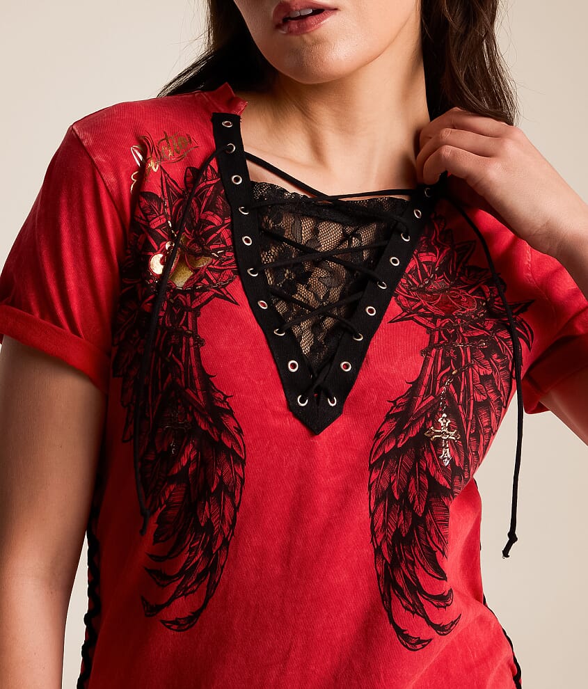 Medallion Lace-Up T-Shirt