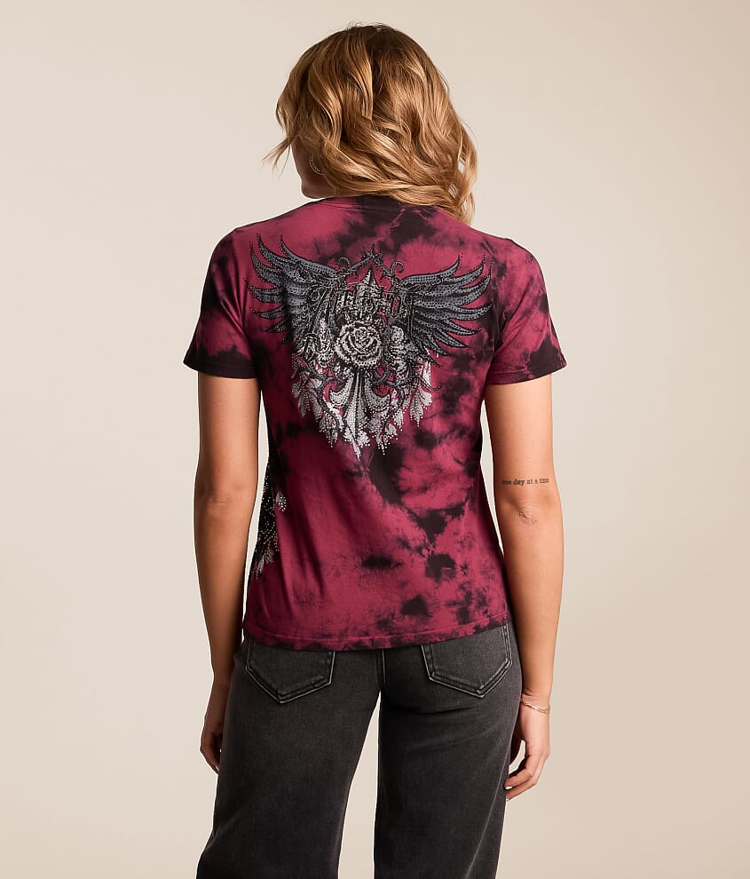 Seductive Rhinestone Lace-Up T-Shirt