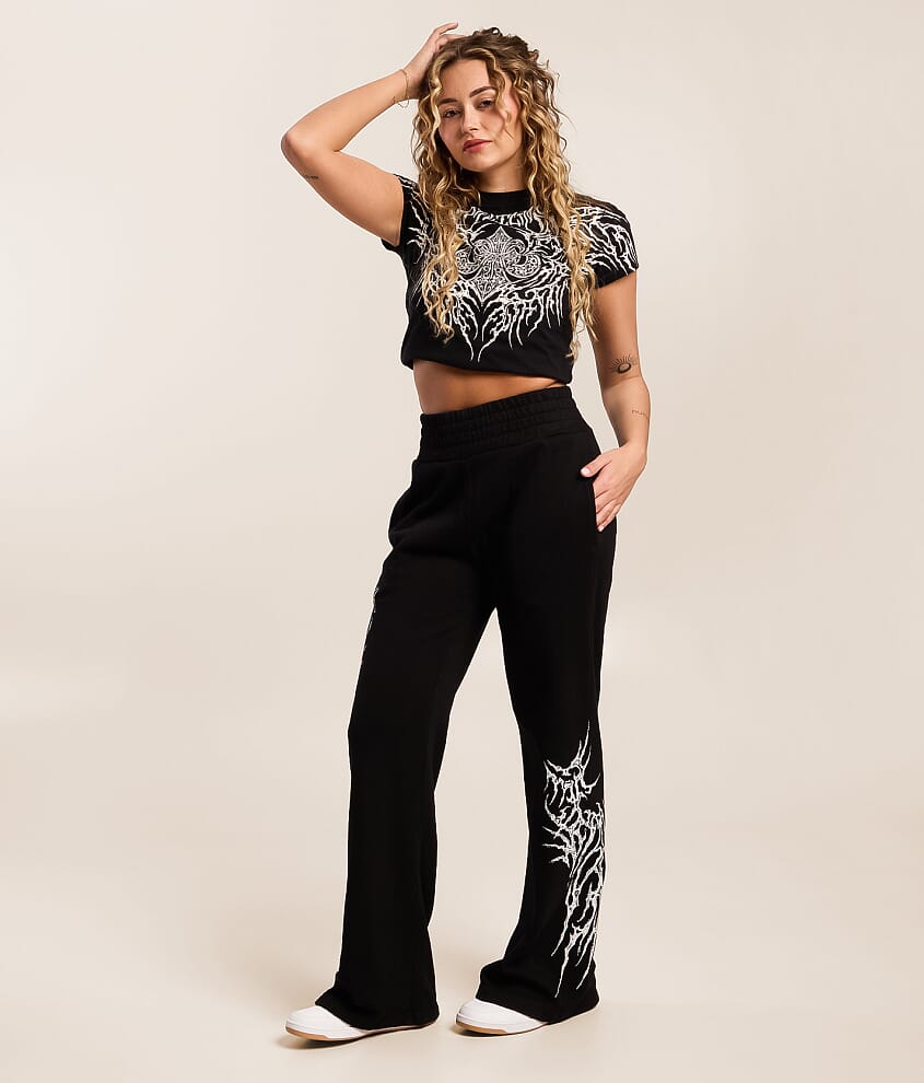 Liquid Signify Rhinestone Wide Leg Sweatpant