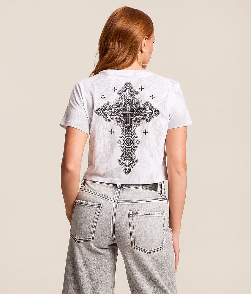 Romanesque Lace-Up Cropped T-Shirt
