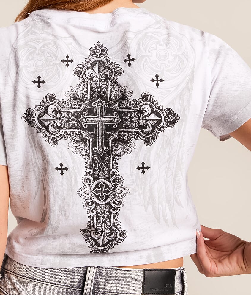 Romanesque Lace-Up Cropped T-Shirt