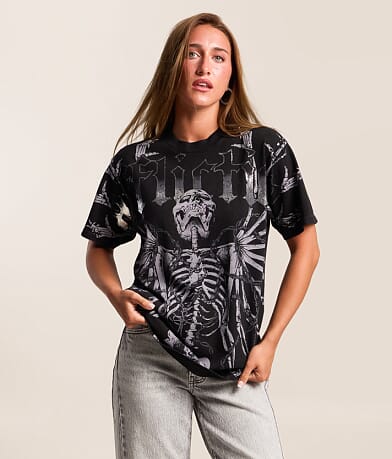 Miss Me Rhinestone T-Shirt - Women's Graphic T-Shirts in Charcoal