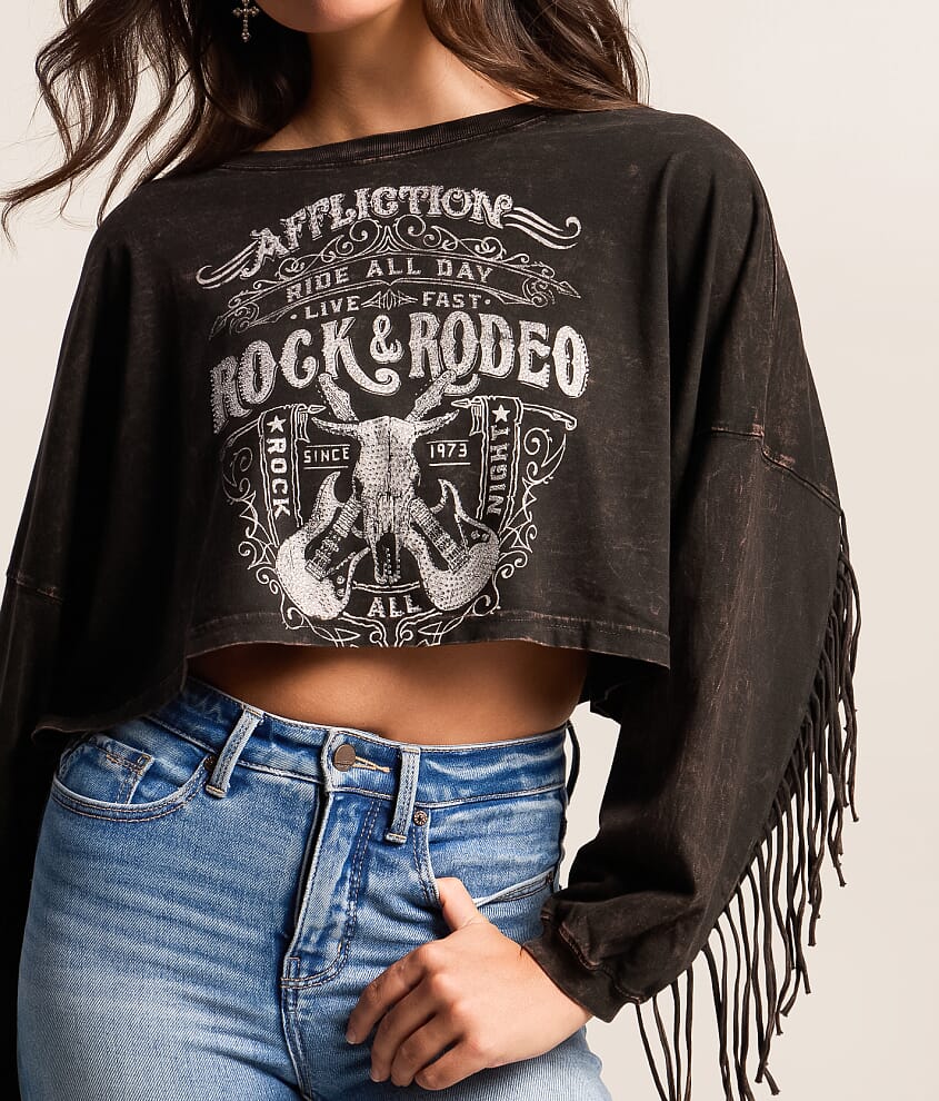 Rock & Rodeo Fringe Cropped T-Shirt