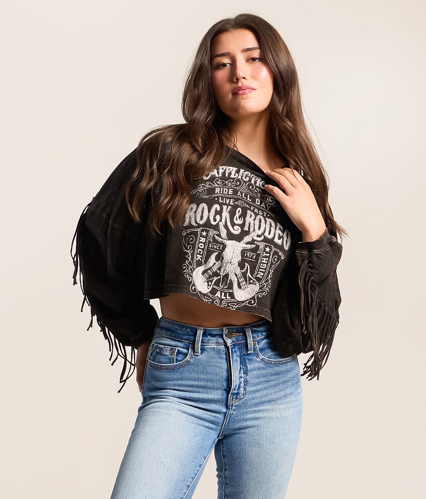Rock & Rodeo Fringe Cropped T-Shirt