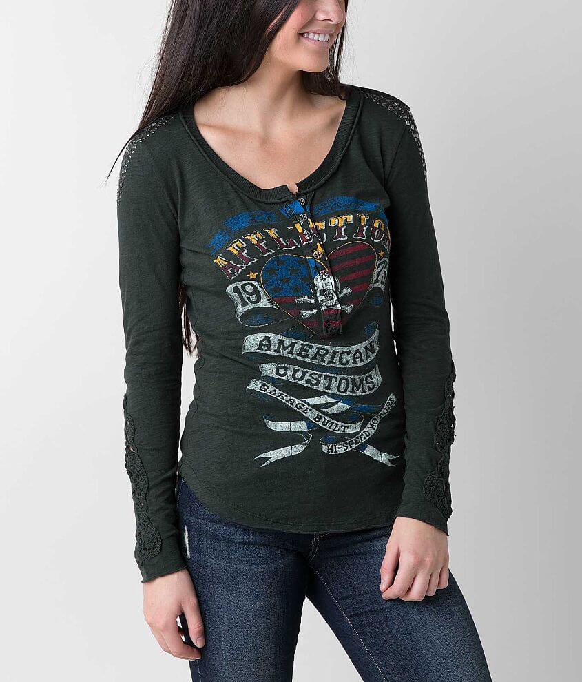 Affliction American Customs Bannister Henley Top front view