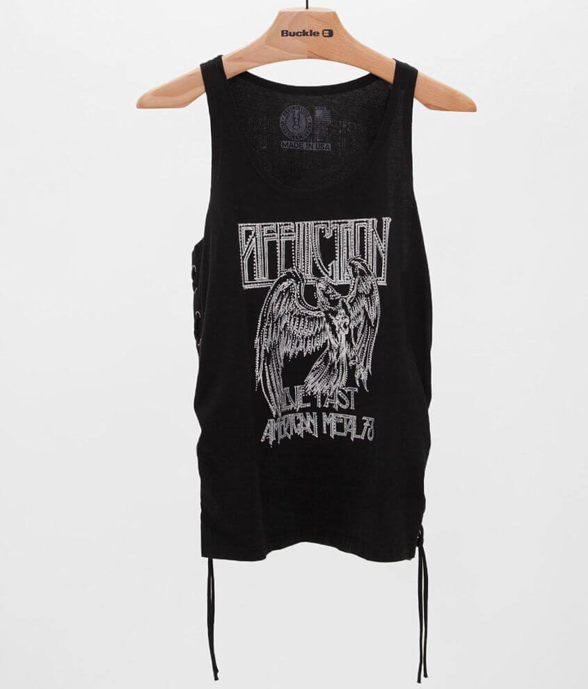 Affliction American Metal Black Dog Tank Top front view