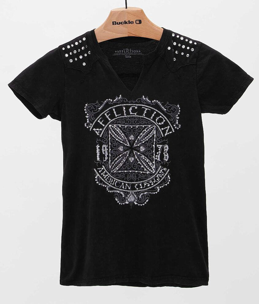 Affliction American Customs Death Cross T-Shirt front view