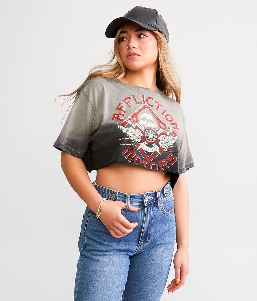 Affliction American Customs Full Moon Cropped T-Shirt