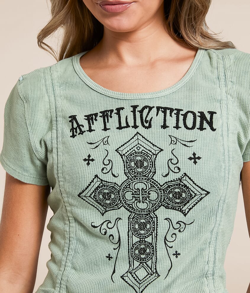 Marson Rouched Thermal Cropped T-Shirt