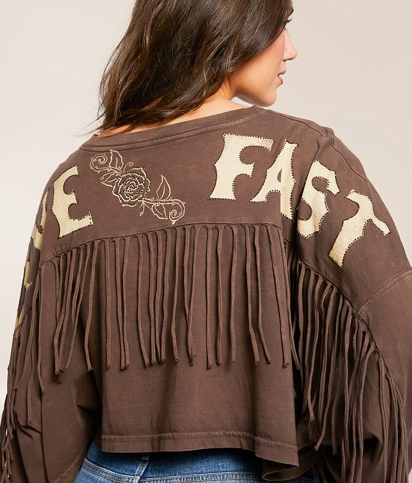 Crystal Canyon Cropped Fringe T-Shirt