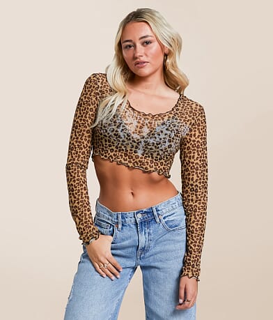 Affliction Winged Up Cropped Top front view