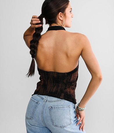 Gilded Intent Chloe Halter Tank Top back view