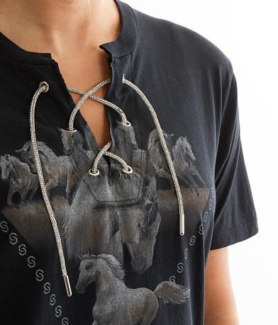 Sterling &amp; Stitch Rhinestone Lace-Up T-Shirt misc detail 1 view