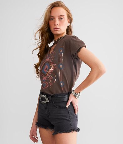 Sterling & Stitch Aztec Print T-Shirt front view