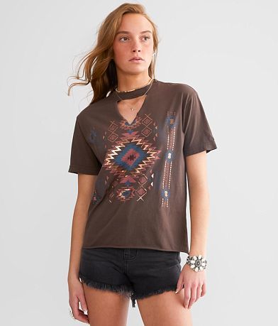 Sterling &amp; Stitch Aztec Print T-Shirt FULL_RIGHT_SIDE