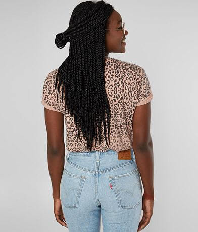 Modish Rebel Washed Leopard T-Shirt BACK