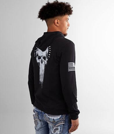 Howitzer Flag Skull Hoodie BACK