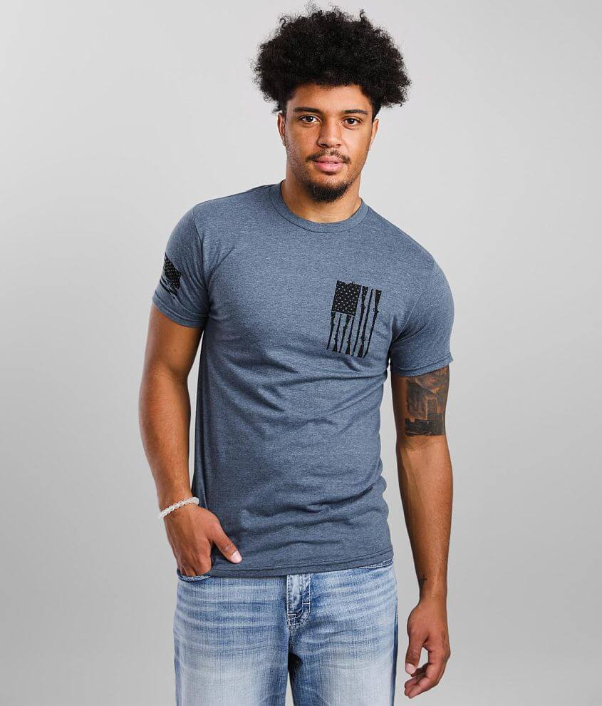 Howitzer Musket Flag T-Shirt - Men's T-Shirts in Indigo Black Heather ...