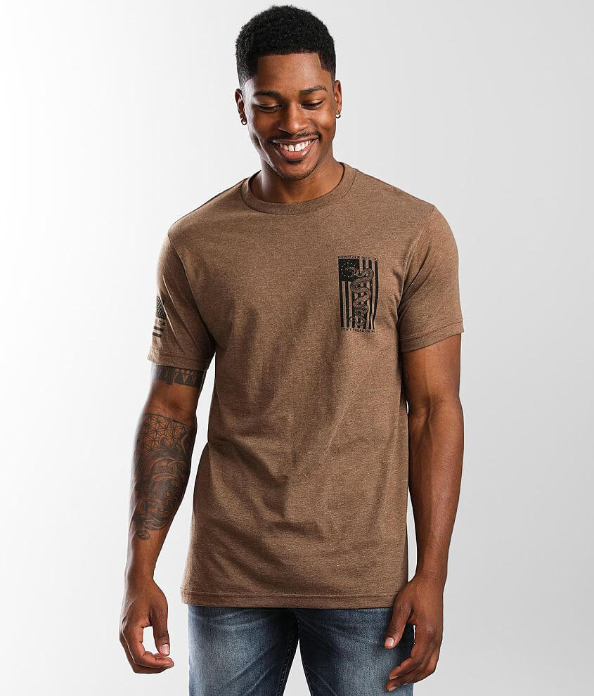 Howitzer Snake Flag T-shirt - Men's T-shirts In Brown Heather 