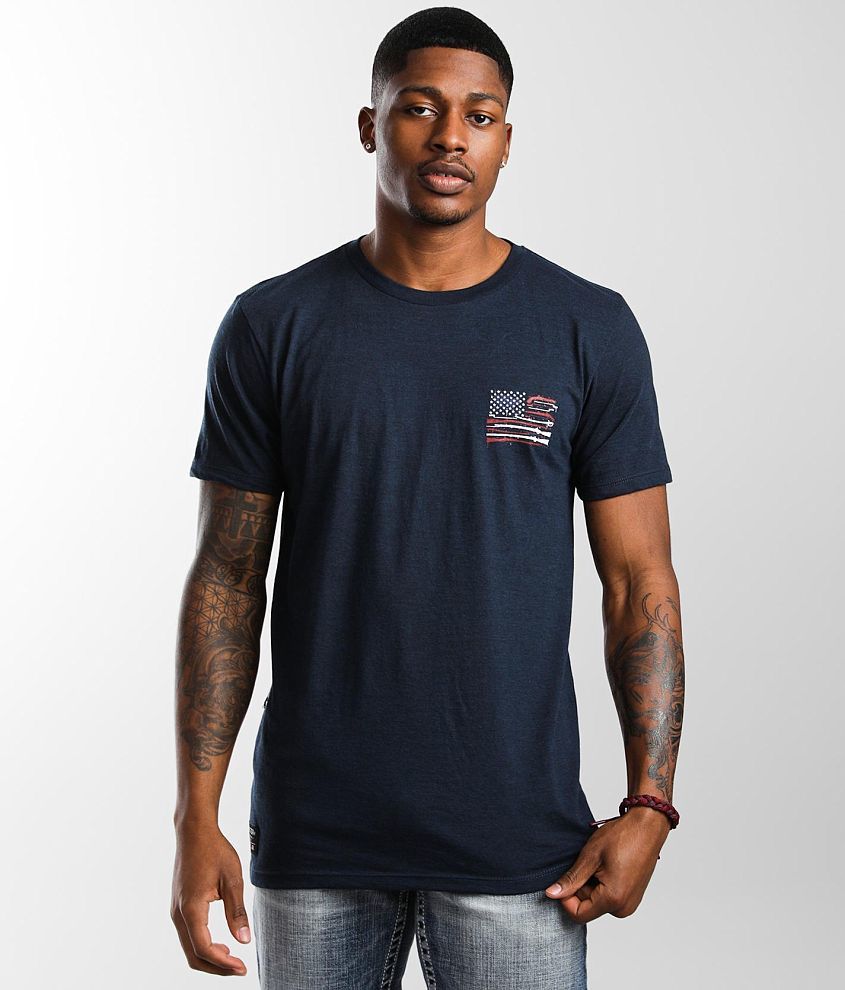 Buckle Black Burnout T-Shirt - Men's T-Shirts in Navy