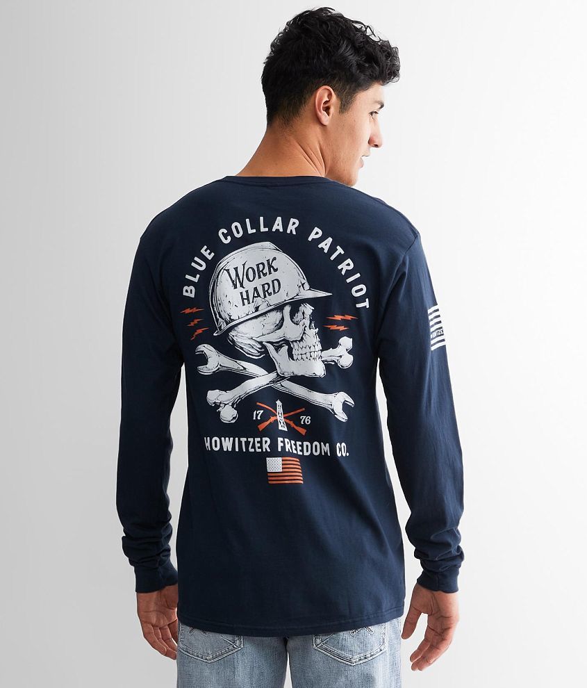 Howitzer Blue Collar Patriot T-Shirt front view