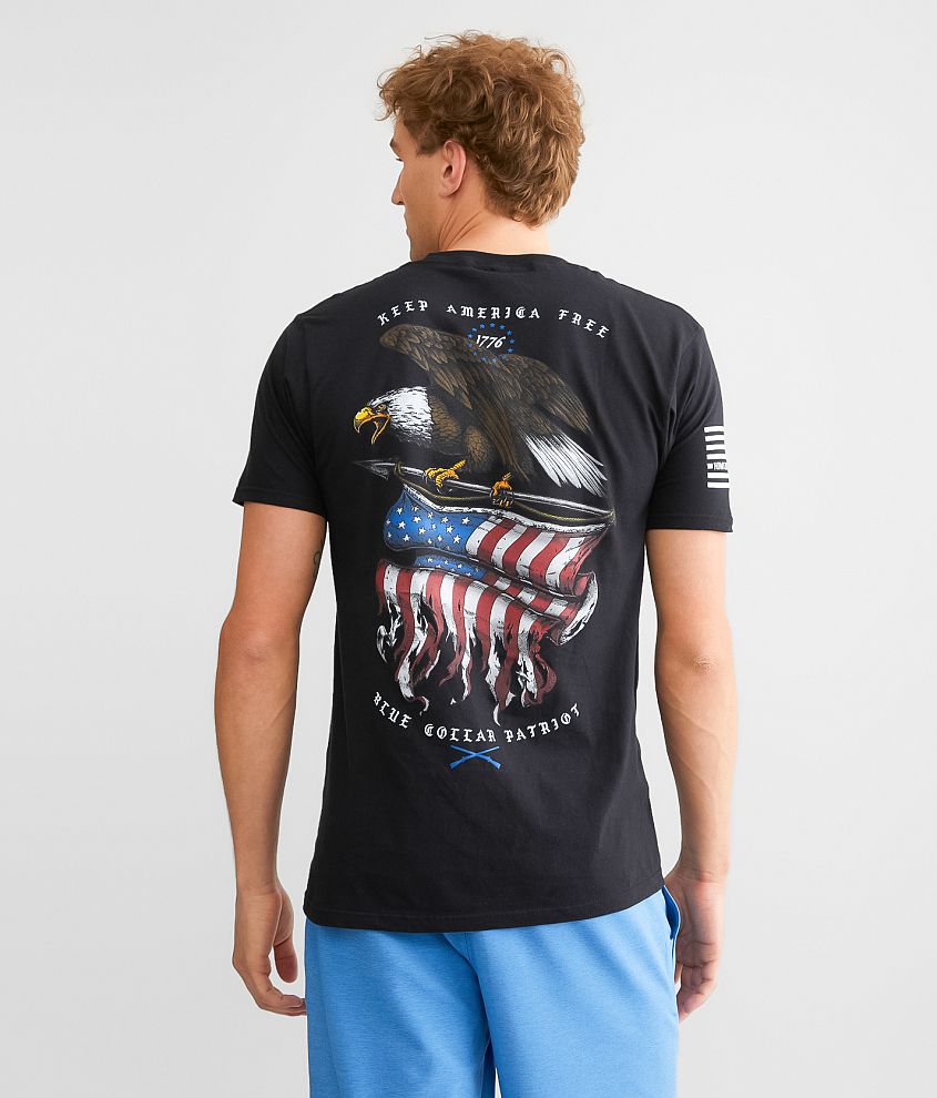 Patriotic Eagle Men's T-Shirt | Royal Blue | Medium | Headline Shirts