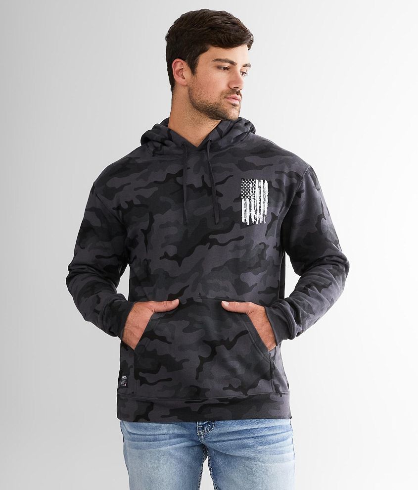 Howitzer One Flag Hooded Sweatshirt - Men's Sweatshirts in Black Camo ...