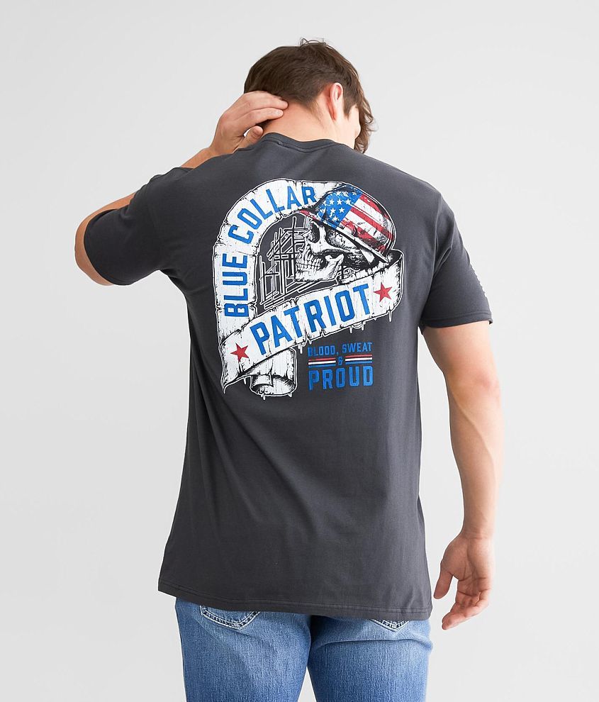 Blue collar t clearance shirt