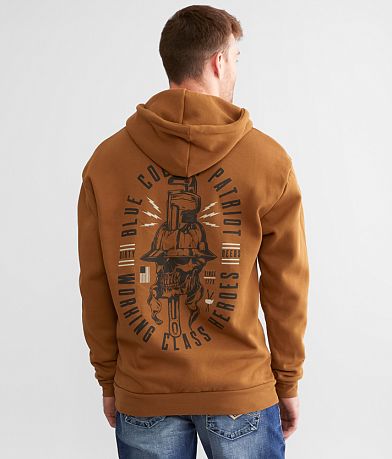 Howitzer Blue Collar Dirty Deeds Hooded Sweatshirt front view