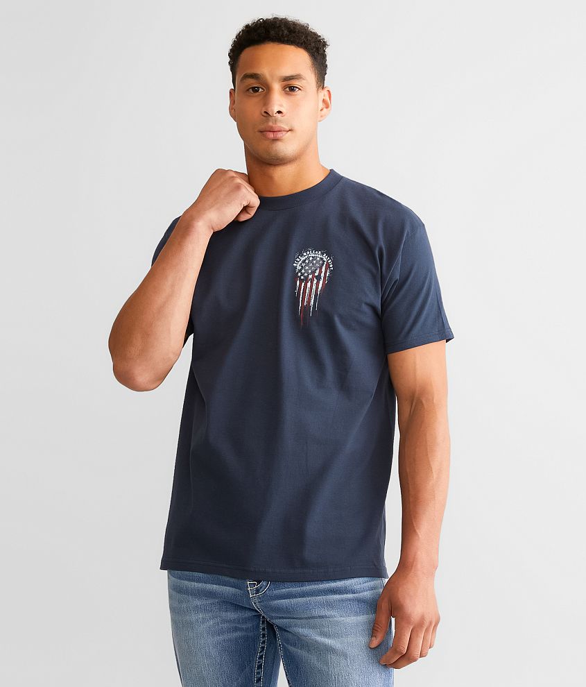 Howitzer Blue Collar Skull T-Shirt - Men's T-Shirts in Navy | Buckle