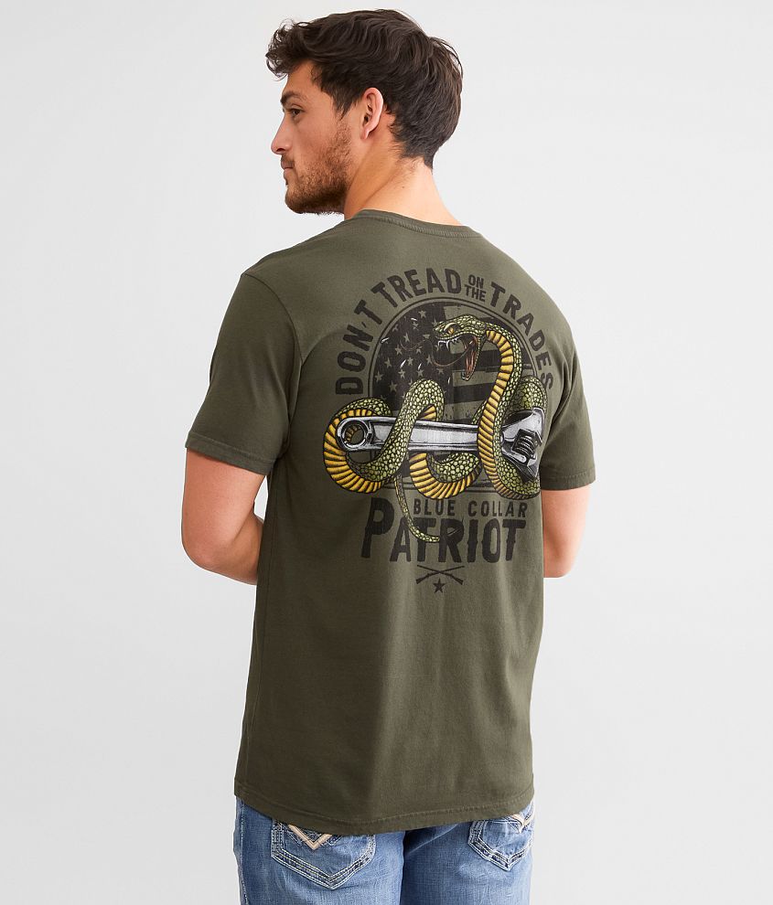 Howitzer Blue Collar Don't Tread On The Trades T-Shirt front view