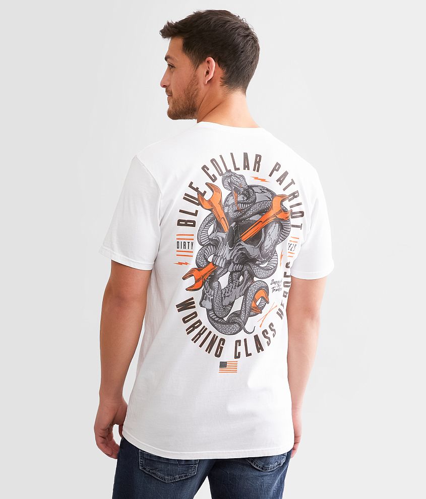 Howitzer Blue Collar Deeds T-Shirt front view