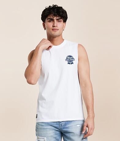Howitzer Blue Collar Liquid Gold Tank Top front view